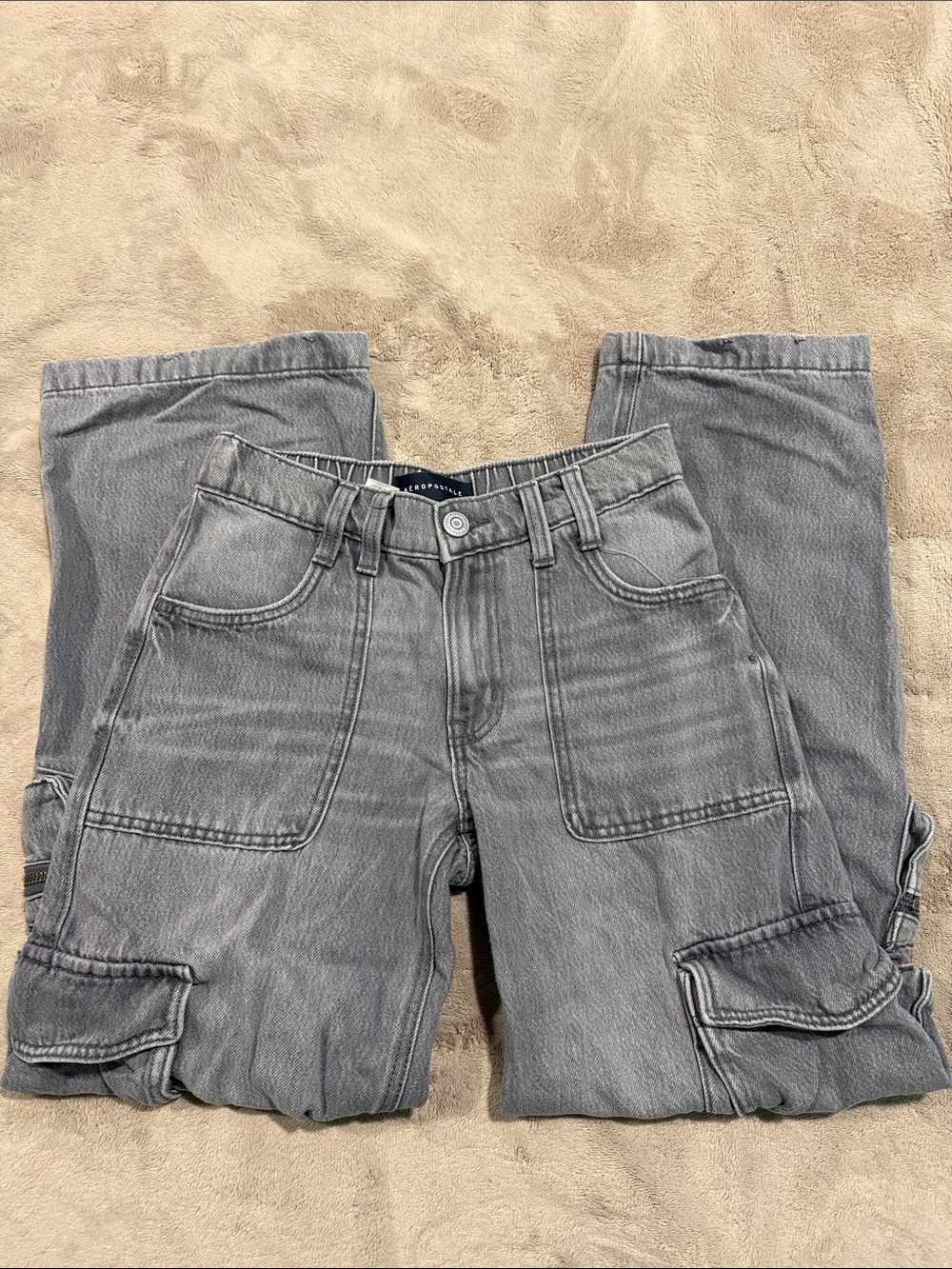 Aeropostale Gray Women’s Cargo Pants with Patch Pockets